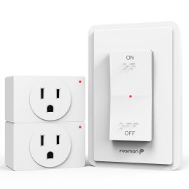 Fosmon [ETL Listed] 125V/15A Wireless Outlet Plug with Wall Switch