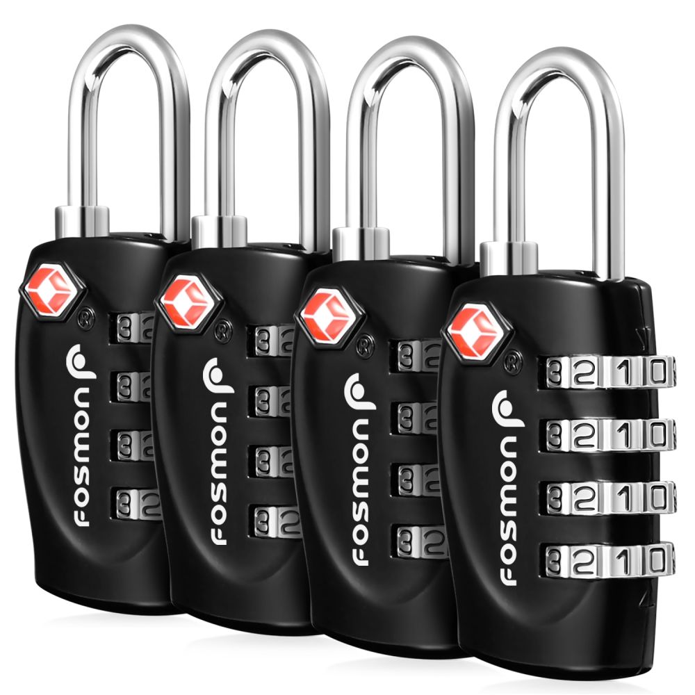 Blue-4pack 4 Dial Digit TSA Approved Travel Luggage Locks Combination for Suitcases 