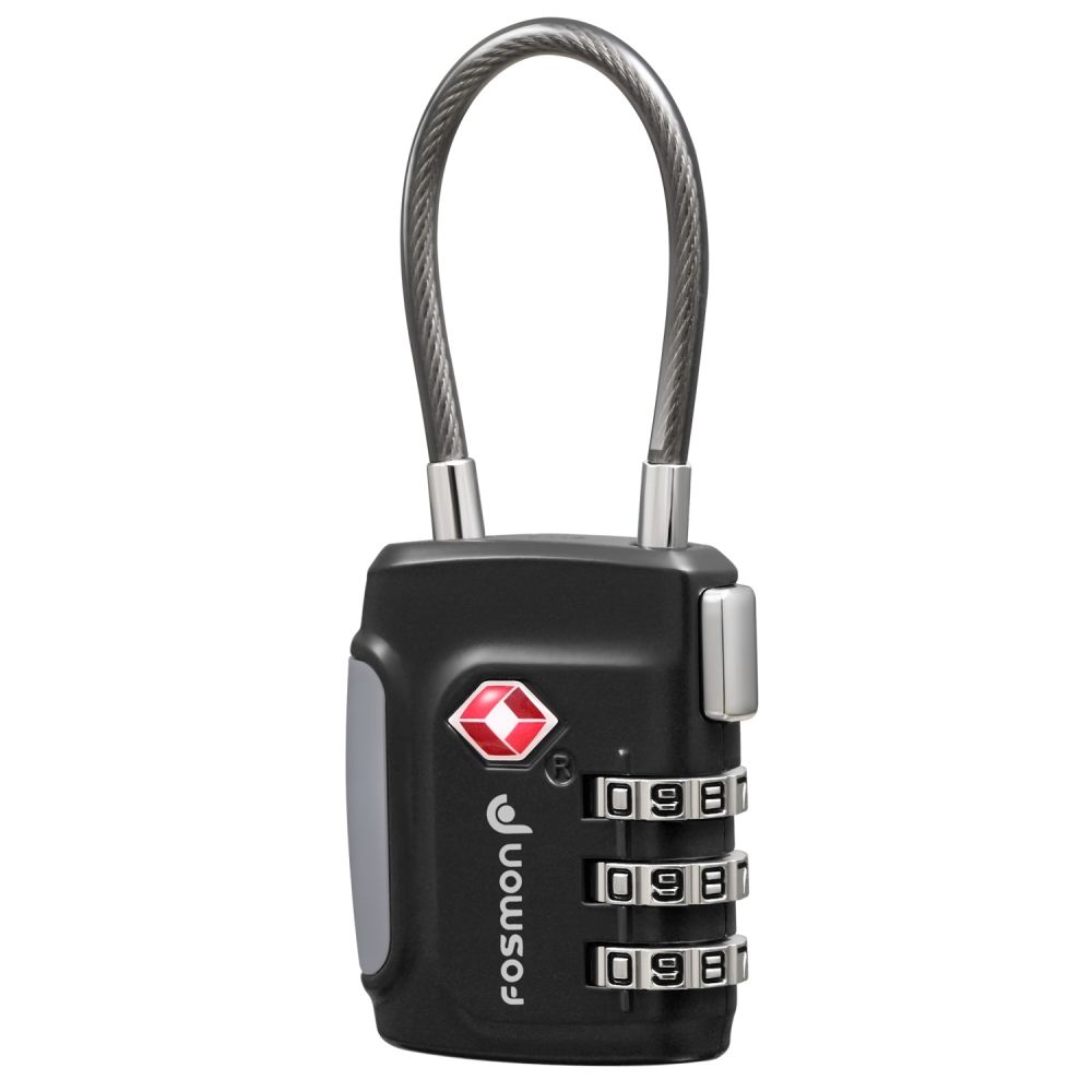Portable TSA Approved Security Cable Luggage Lock 3-Digit Combination Password 