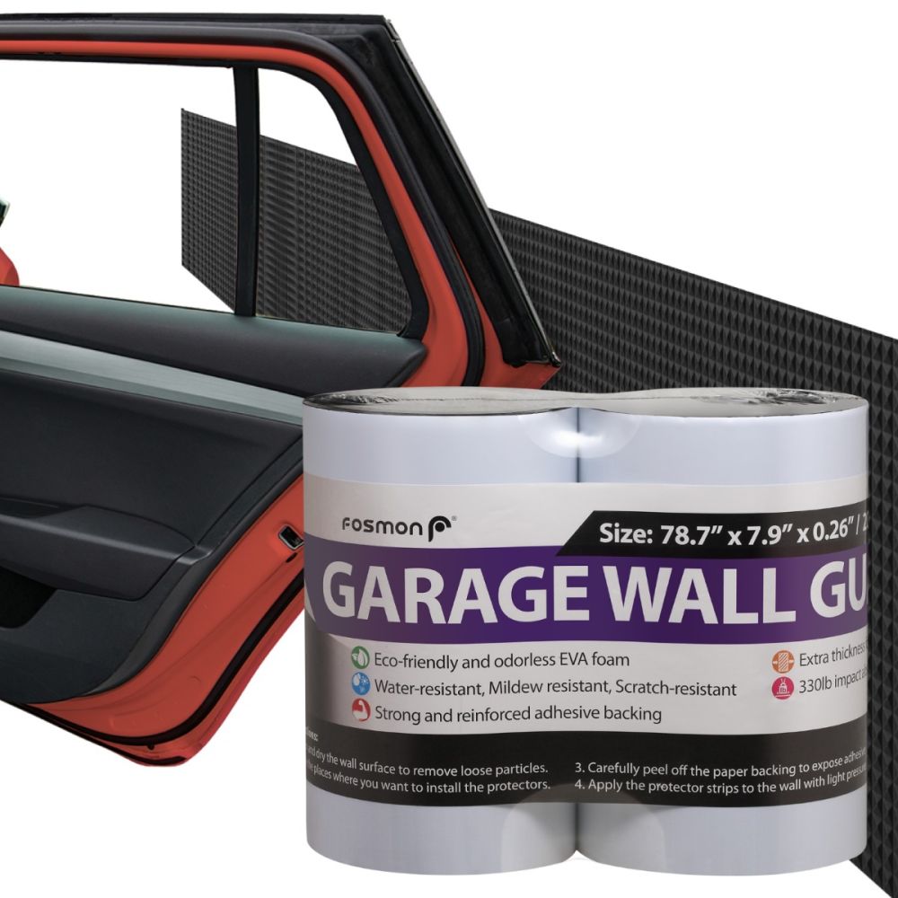 Nero 2 Pezzi 2m Extra Spesso Autoadesivi e Impermeabili Pad per Garage FEMOR Garage Wall Guard Door Guard Auto 