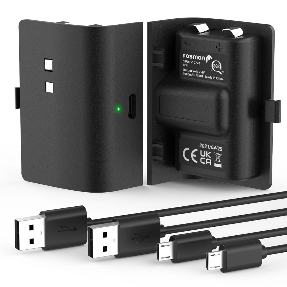 Reiziger Bevoorrecht Compatibel met Fosmon 1000mAh Rechargeable Battery Pack w/ 10ft Micro USB Charging Port –  2 Pack - Black