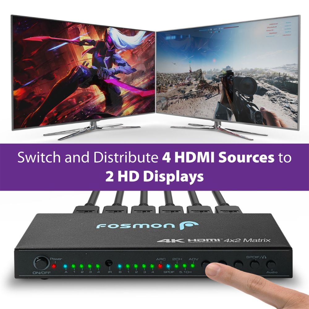 4x2 Hdmi Matrix 4 Port Switch