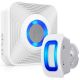 WaveLink Wireless Motion Doorbell Alert Sensor - 52 Ringtones (1 Receiver and 1 Motion Sensor) – White