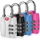 Open Alert Indicator 3 Digit Combination TSA Approved Luggage Lock - Black, Blue, Pink, and Silver - 4 Pack