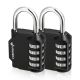 Combination Lock (2 Pack) 4 Digit Combination Padlock with Alloy Body for School, Gym Locker, Gate, Bike Lock, Travel Bag, Luggage, Hasp and Storage - Black