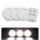 Wireless LED Puck Light 3 Pack with Remote Control, Under Cabinet Lighting [5 Daylight White LED, Wide Floodlight Tap Style, 30-Minute Timer, Battery Operated] for Kitchen Closet Pantry Counter