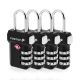 Fosmon Open Alert Indicator TSA Accepted 3 Digit Combination Luggage Lock - Black-4 PACK
