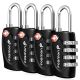TSA Approved 4 Digit Combination Luggage Lock - Black - 4 Pack