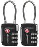 TSA Approved 3 Digit Combination Cable Luggage Lock - Black