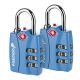 Open Alert Indicator 3 Digit Combination TSA Approved Luggage Lock - Blue - 2 Pack