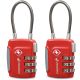 TSA Approved 3 Digit Combination Cable Luggage Lock - Red - 2 Pack