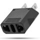 2 Prong Europe (EU) to 2 Prong USA & Canada Travel Outlet Adapter - Type C Plug (Voltage: 2.5/250V) – Black