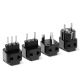 2 in 1 Universal Travel Adapters for UK, Europe, Italy, and Germany/France (Type C, E, F, G, and L) - 4 Pack - Black