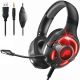 Gaming 3.5mm+USB LED Stereo Headset with Detachable Omnidirectional Microphone & Audio Controls