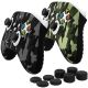 Fosmon Controller Skin and Thumb Grips for Xbox Series S/X Controller - Camo Black + Camo Green + 8 Black Thumb Grips
