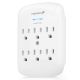 6 Outlet Grounded Wall Tap Power Adapter Surge Protector 15A - 1200 Joules - 125VAC 15A -White