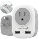 UK Travel Plug Adapter, Travel Power (Type G) 2 US Outlet Adapter with 2 USB-A, Dual Voltage Power Devices, USA Outlet to United Kingdom, Ireland, Cyprus, Malta, Malaysia, Singapore, Hong Kong