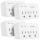 Fosmon 3-Outlet Wall Mount Surge Protector (4 Pack)