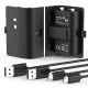 Fosmon 1000mAh Rechargeable Battery Pack w/ 10ft Micro USB Charging Port for Xbox Series S/X - Black - 2 Pack