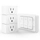 Fosmon WavePoint [ETL Listed] 125V/15A Wireless Outlet Plug with 3-Button Wall Switch - White