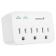 Fosmon [ETL Listed] 125V/15A/60Hz 3-Outlet Wall Mount Surge Protector (1,200J), w/ Ground Indicator - White - 1 Pack