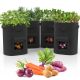 Garnen 7 Gallon Potato Garden Grow Bag with Handles & Harvest Window - 4 Pack – Black