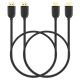 Fosmon HDMI to HDMI 30AWG High Speed HDMI Cable with Ethernet - 6ft (4K Resolution, Supports 3D) - 2 PACK