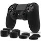 Silicone Skin for PS4 DualShock Controller with Thumb Grip Caps (8 pack / 4 Pair) - Black